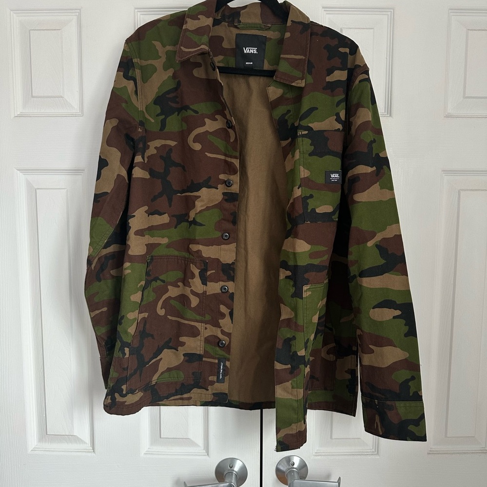Vans Men's Camo Field Coat in Green Brown Black